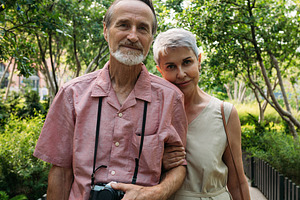 Portrait of two aged people looking, a Person Photo by Artem Varnitsin