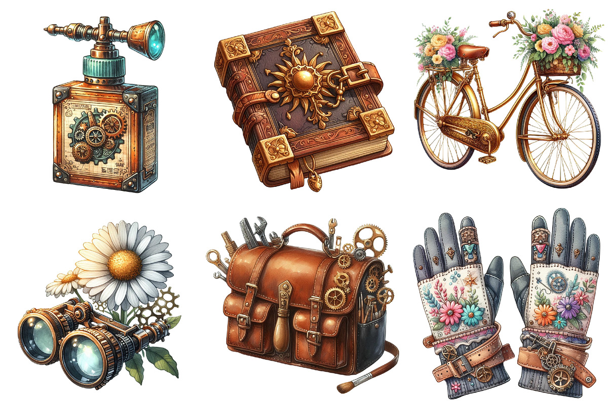 Steampunk Summer Clipart, an Illustration by Pixels.Craft (Photo 6 of 7)