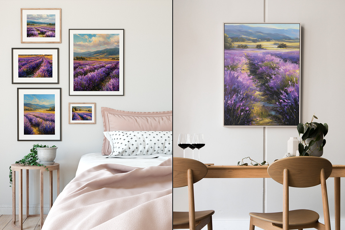 Lavender Field Landscape Artwork, a Decorative Illustration by Housui Patterns (Photo 4 of 12)