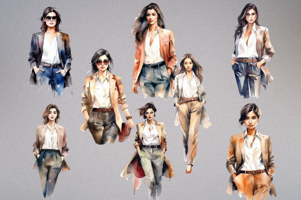 Watercolor Lady Boss Clipart, a Person Illustration by Mash Mash Stickers (Photo 9 of 9)