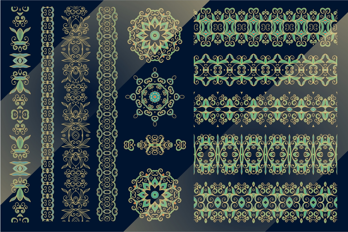 Ornamental rosettes, borders, decor, a Decorative Illustration by Dainia (Photo 1 of 2)