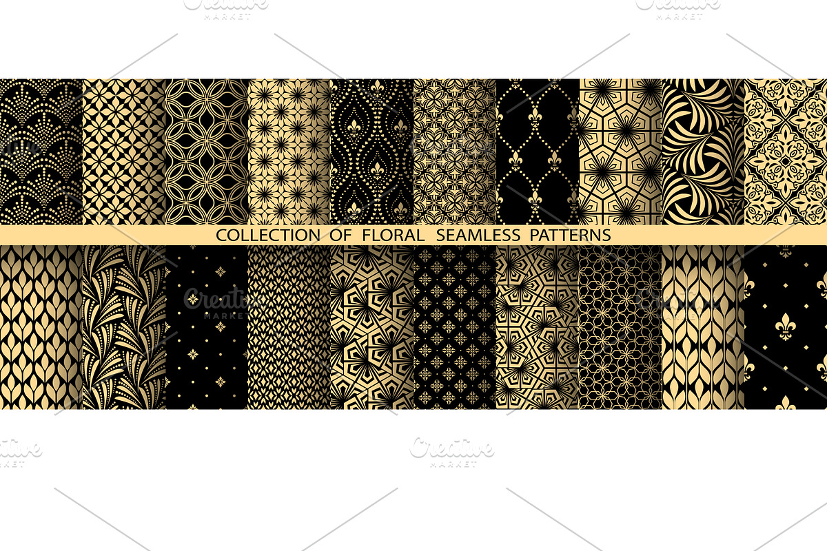 Geometric floral set of patterns, a Pattern Graphic by RODINA (Photo 1 of 3)