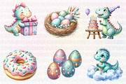 Cute Dinosaur Birthday Watercolor, an Illustration by CreationArt (Thumbnail 2 of 4)
