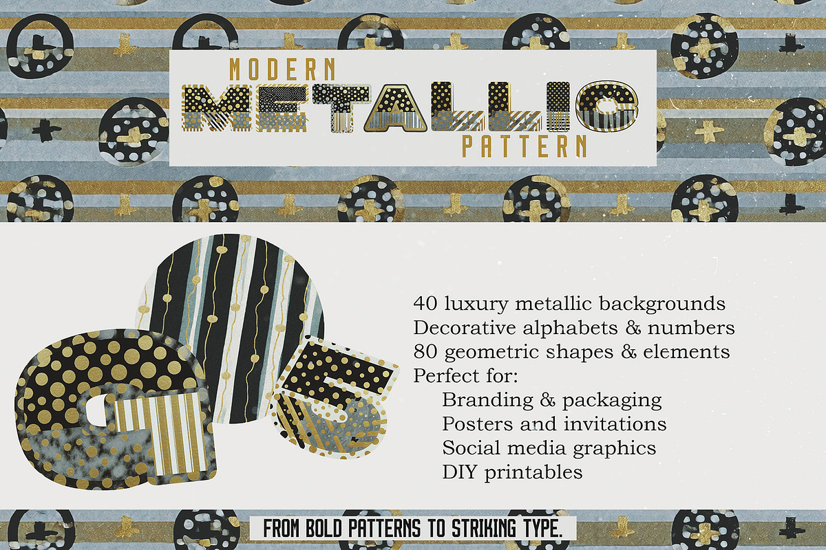 Modern Metallic Patterns, a Pattern Graphic by Megan Aili Designs (Photo 3 of 12)