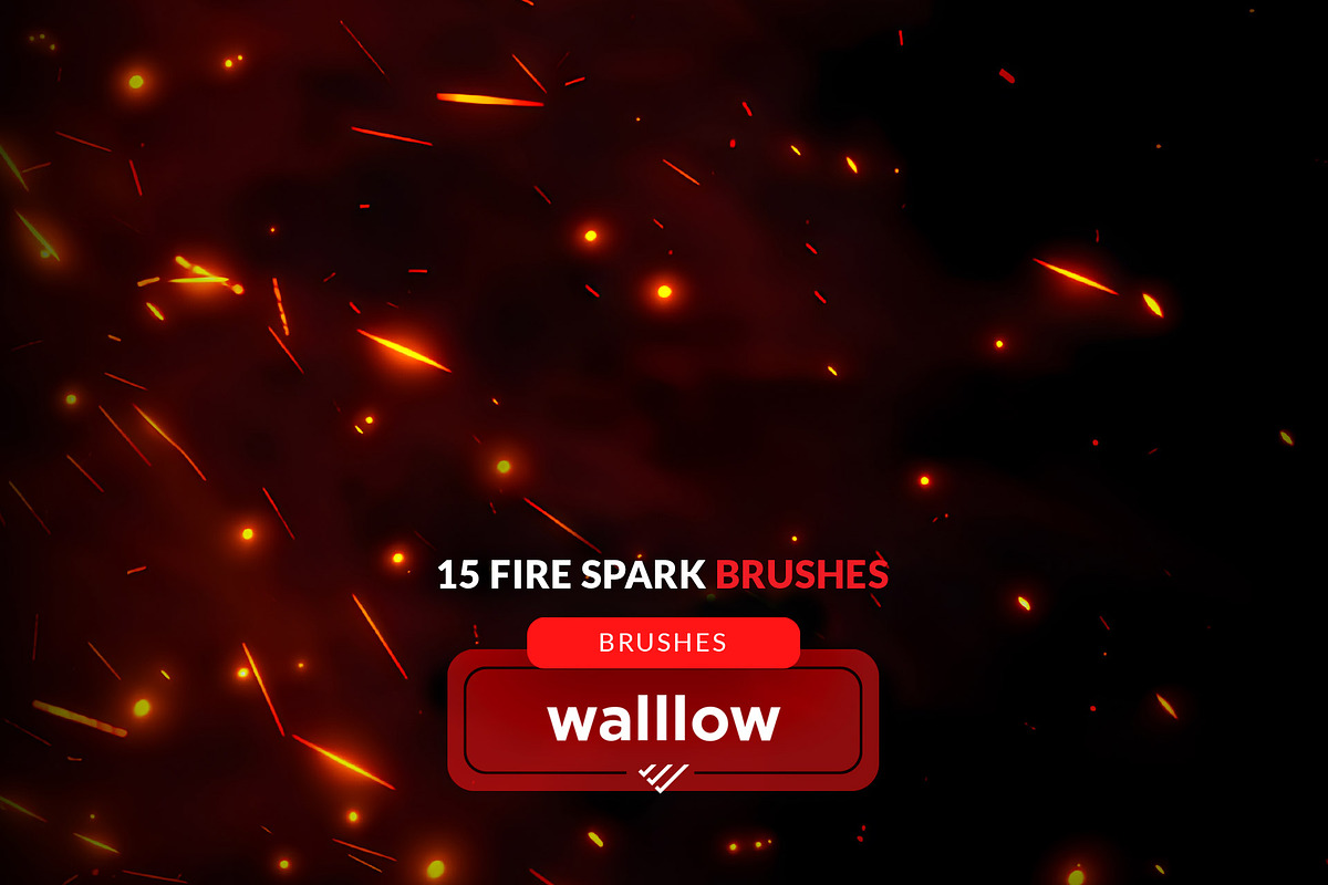 Fire sparks photoshop dbrush set, a Brush Add-On by Walllow Creatives (Photo 1 of 3)