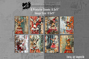 Cute Xmas Deer, Shabby Journal Pages, a Seasonal Illustration by Digital Art Mahdiseño (Thumbnail 5 of 10)