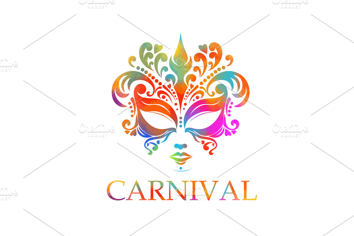 Carnival colored mask. Festive, an Illustration by Nenahliadava Design