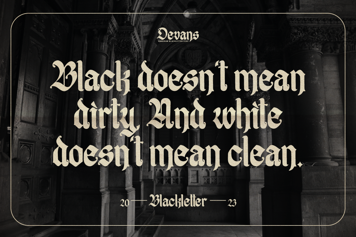 Devans Vintage Blackletter Typeface, a Blackletter Font by Ronny Studio (Photo 5 of 9)