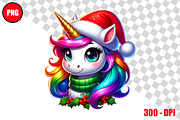 Christmas Unicorn Clipart Bundle, an Animal Illustration by taramija (Thumbnail 12 of 26)