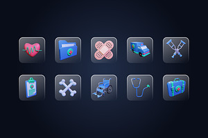 Medical 3D Icons Set