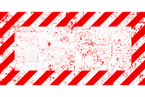 Warning sign with red and white