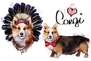 Set corgi dog fineart .6 styles, an Animal Illustration by art_mouse (Thumbnail 3 of 7)