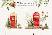 Winter story-watercolor Christmas, a Seasonal Illustration by Pamyatka Shop (Thumbnail 16 of 27)