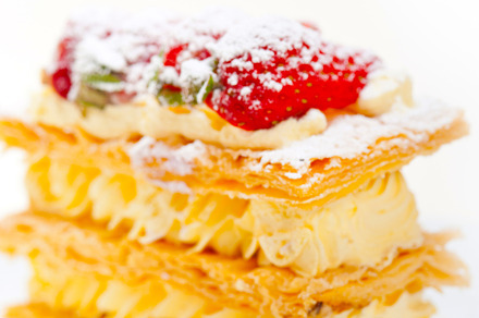 napoleon strawberry cake dessert, a Background Photo by keko64