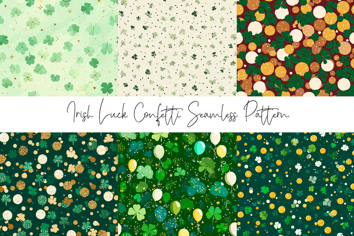 Irish Luck Confetti Seamless Pattern, a Texture Illustration by ...