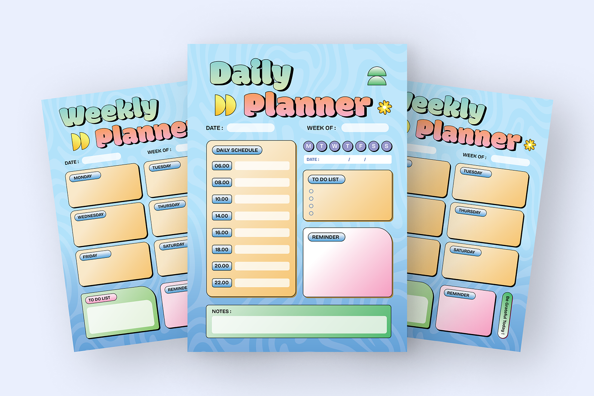 Daily and Weekly Planner, a Flyer Template by SquidPixey (Photo 3 of 6)