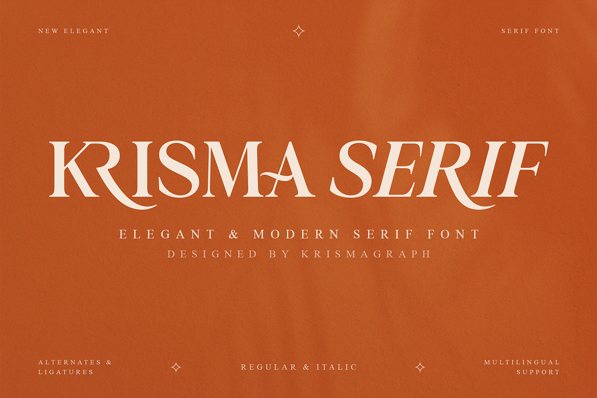 Krisma Serif | Ligarure Serif Font, a Serif Font by Krismagraph (Photo 1 of 11)