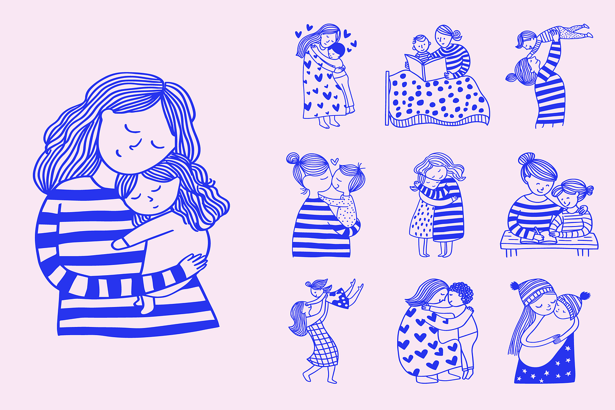 Mother Love Doodles, a Person Illustration by Danil Polshin