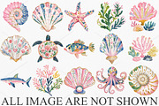 Watercolor Tropical Reef Clipart PNG, a Seasonal Illustration by Canvas Craft (Thumbnail 4 of 7)