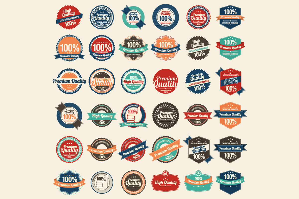 Huge set of Retro Badges, Labels, an Illustration by Noka Studio (Photo 3 of 3)