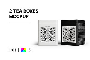 Set Of 2 Tea Boxes Editable Mockup