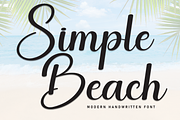 Simple Beach | Script Font, a Handwritten Font by Scratchones (Thumbnail 1 of 8)