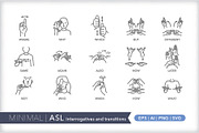 Minimal American Sign Language (ASL), an Outline Icon by Picture Window (Thumbnail 18 of 26)