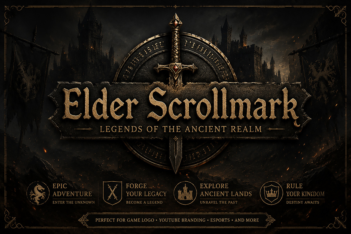 Elder Scrollmark – Blackletter Font, a Blackletter Font by Wow Magic (Photo 4 of 4)