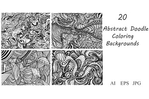 Set of 20 Psychedelic Coloring Page