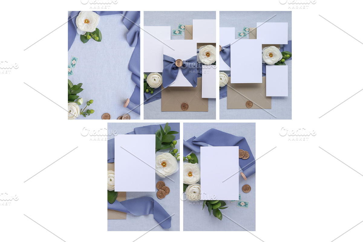 French Blue - Invite Mock Up Bundle, an Arts & Entertainment Photo by Mockette (Photo 4 of 4)