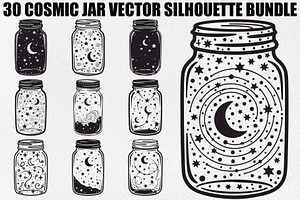 Cosmic Galaxy Jar Design Bundle, an Illustration by Creativeshirt