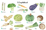 Watercolor abc vegetables clipart, a Food Illustration by Art and Funny (Thumbnail 2 of 3)