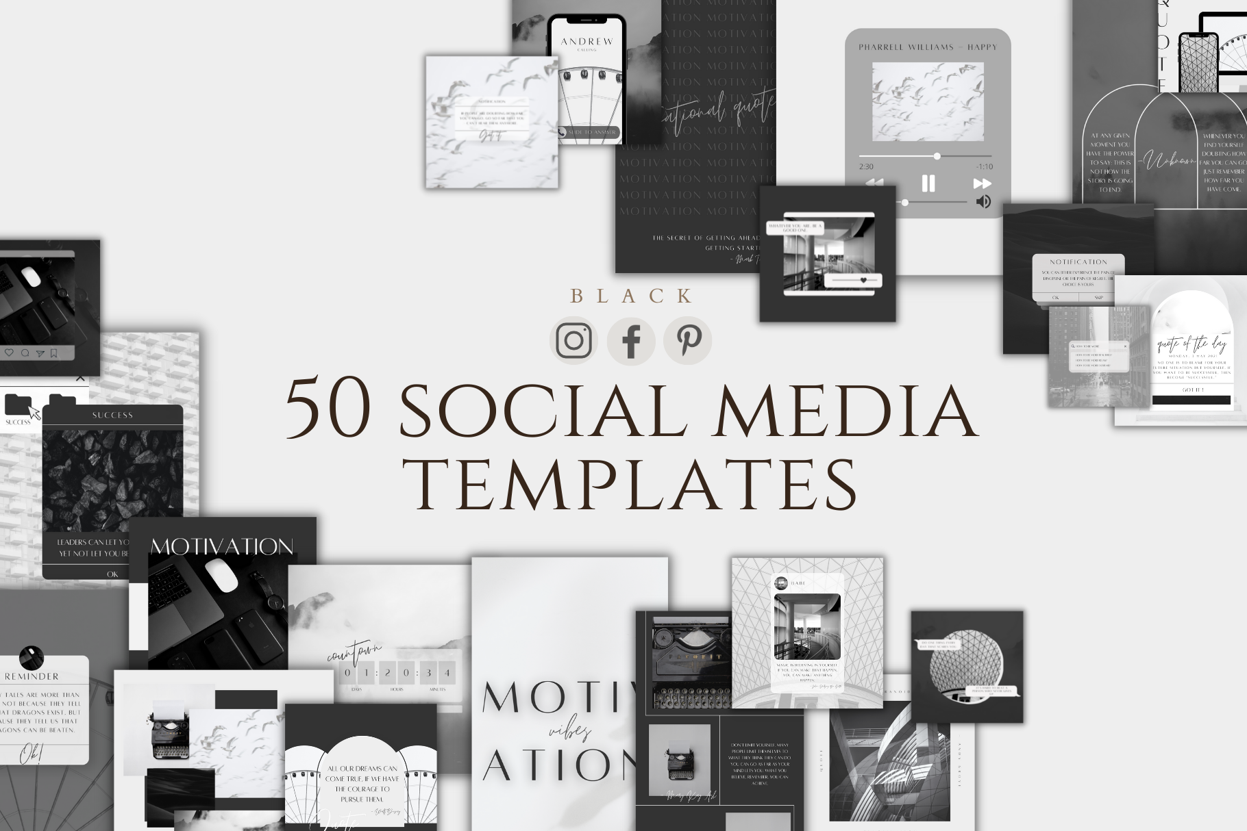 Black and White Instagram Branding, a Social Media Template by BRANDcontent