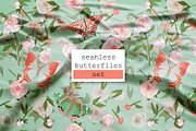 Butterflies seamless vector set, a Pattern Graphic by PatternsBlooming (Thumbnail 2 of 5)