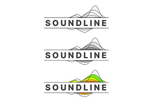 Sound Wave Logo Bundle Music Dj Line