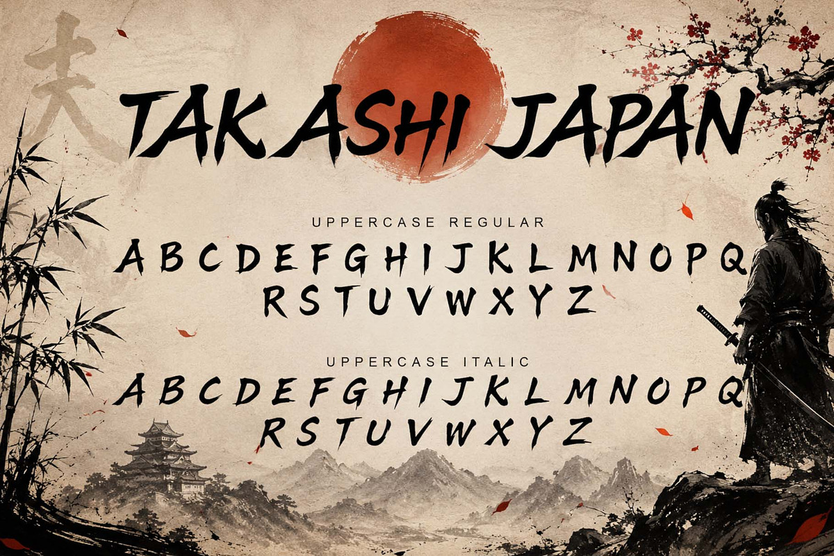 Takashi Japan, a Blackletter Font by Yoga Letter (Photo 6 of 9)