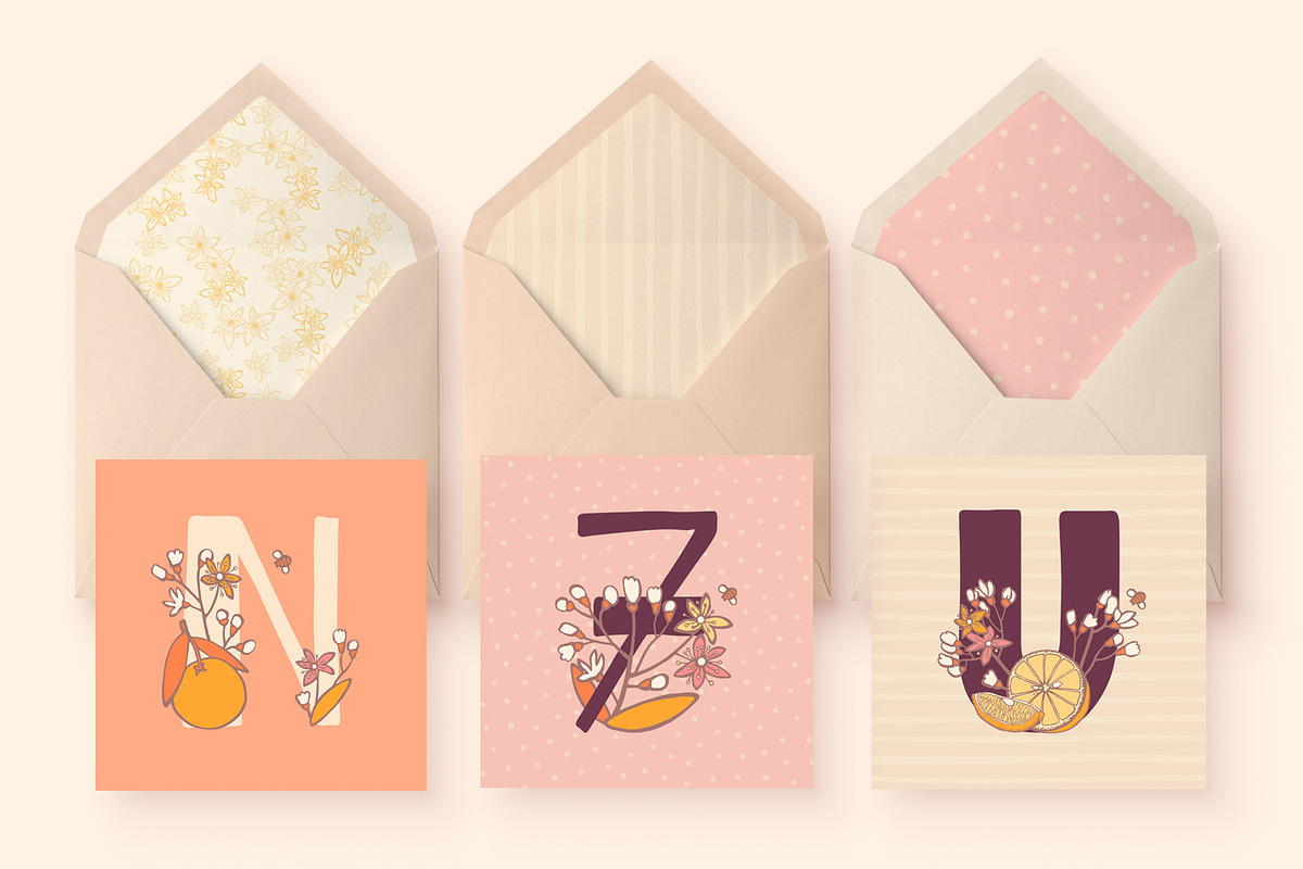 Orange garden monograms, a Decorative Illustration by julianaapina (Photo 5 of 7)