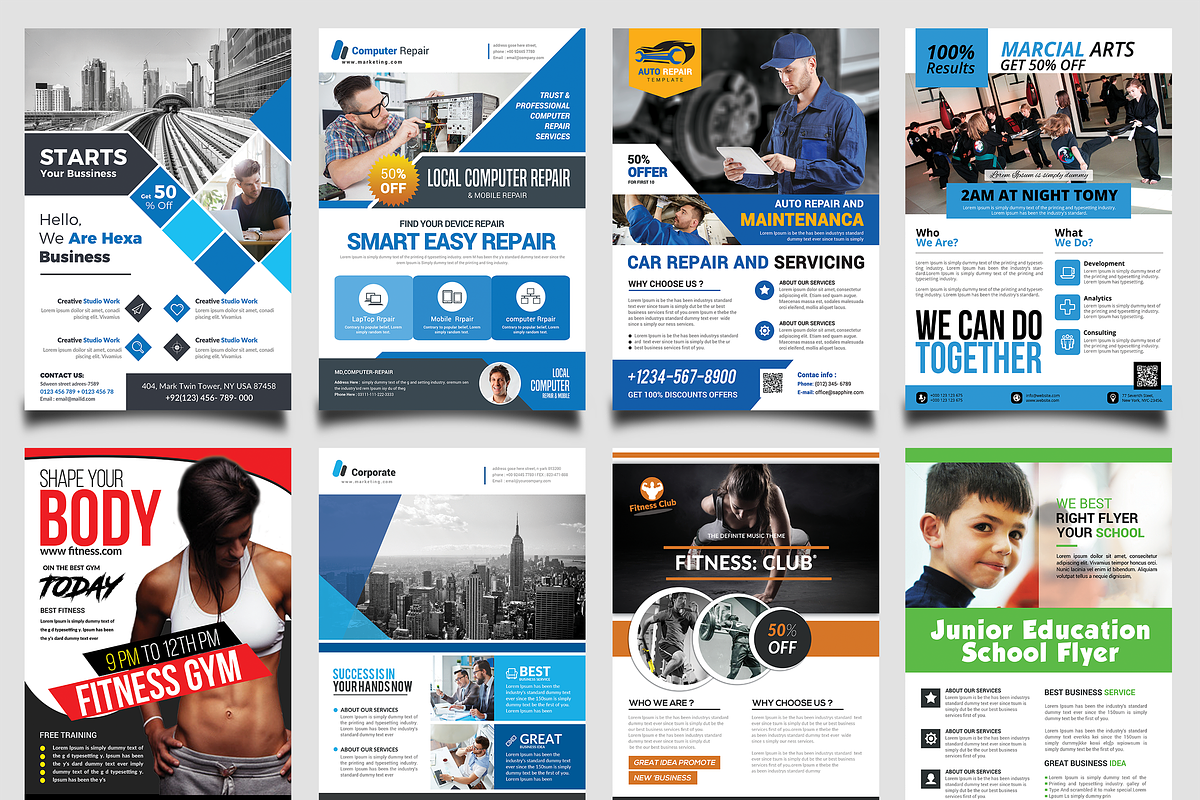 New-150 Multipurpose Flyers Bundle, a Flyer Template by AfzaalGraphics (Photo 29 of 35)
