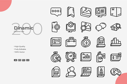 Dinamic Outline Icons, an Outline Icon by Bloodline