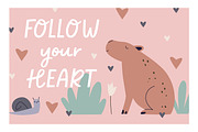 Cute childish cards with animals set, an Animal Illustration by Good Studio (Thumbnail 4 of 12)