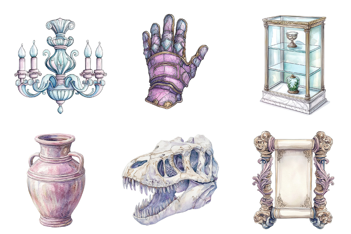 Museum Watercolor Clipart, an Illustration by SinaCreation (Photo 4 of 5)