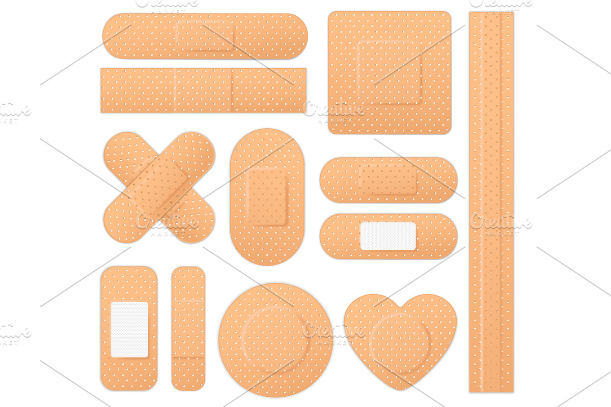 Realistic medical plaster first aid, an Object Illustration by Frogella