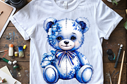 A Watercolor Illustration Teddy Bear, a Seasonal Illustration by Printable Design Store (Thumbnail 2 of 3)
