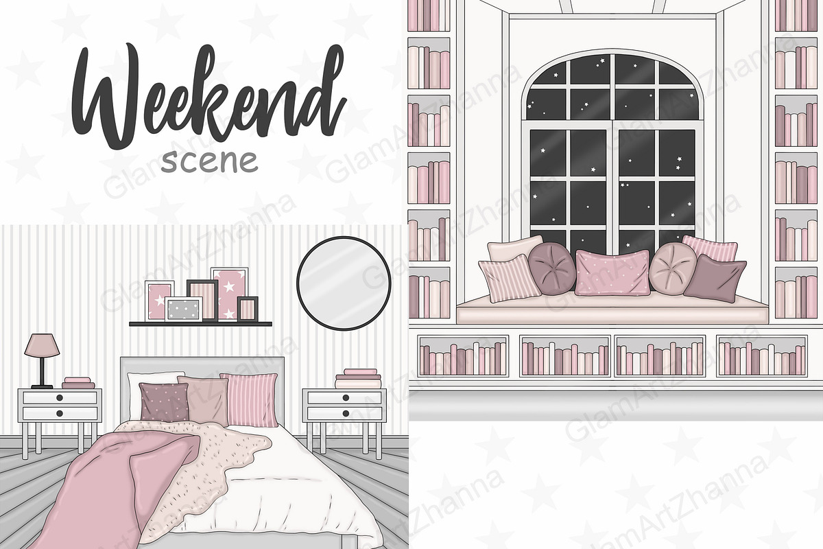 Weekend Scene, a Decorative Illustration by GlamArtZhanna (Photo 1 of 3)