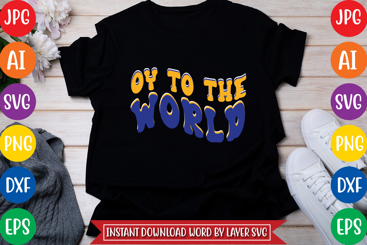 Oy To The World Svg Cut File, an Object Graphic by CrexoraLab (Photo 2 of 4)