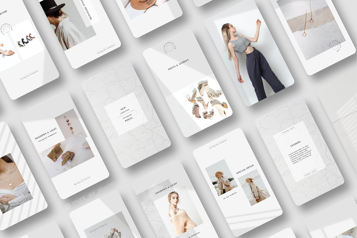 Instagram Post & Stories. SHADOWS, a Social Media Template by Mint Air Studio (Photo 5 of 9)