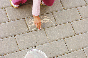 Little girl drawing with crayon, a Person Photo by BOOCYS