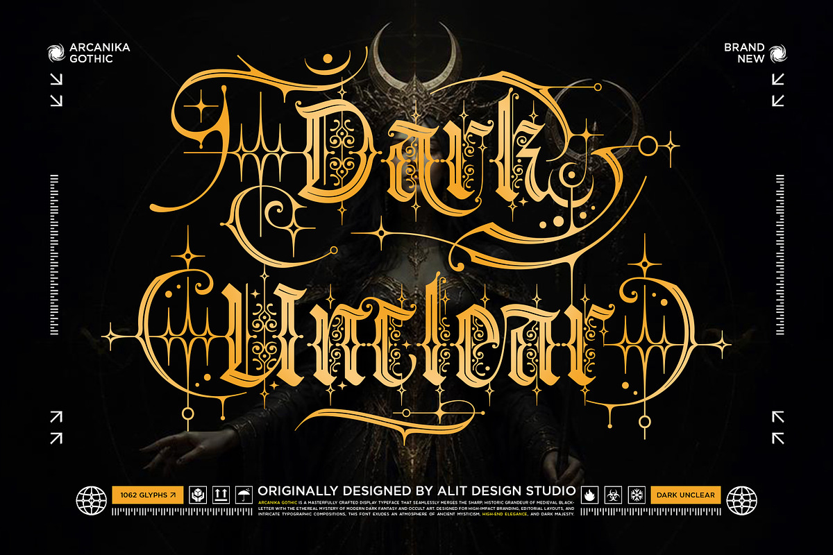 Arcanika Gothic Typeface, a Blackletter Font by alit design (Photo 13 of 20)