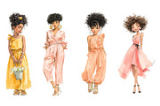 African American Girls Clipart, an Illustration by Designworld (Thumbnail 3 of 5)