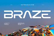 Braze - Modern Techno Display Font, a Sans Serif Font by Brand Earth (Thumbnail 1 of 7)